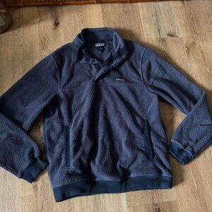 Patagonia Navy Shearling Button Fleece Mens Size S